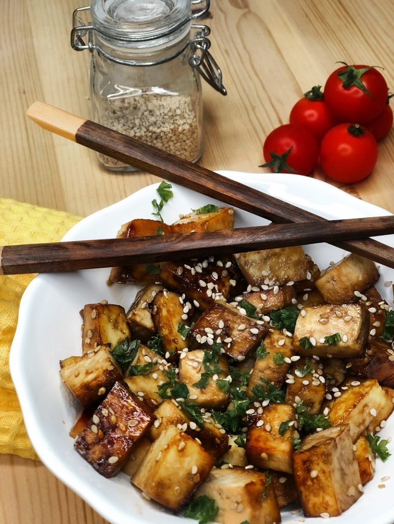 Recette Végan Tofu sauce soja et sésames Jade Fontaine Diététicienne